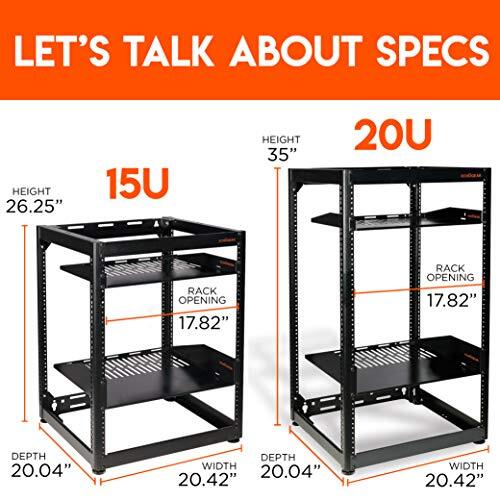 20u Open Frame Rack For Servers Av Gear Heavy Duty 4 Post Design ...