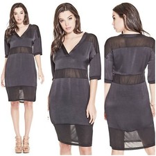 NWT GUESS JET BLACK MONTERAY MESH DRESS SIZE S