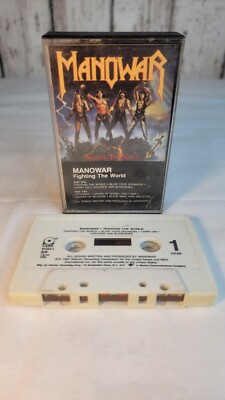 Manowar   Fighting The World Cassette 1987 ATCO Records   7 90563-4 tested