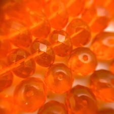 Faceted Translucent Rondelle Orange Czech Glass Beads 6x8mm OCG37