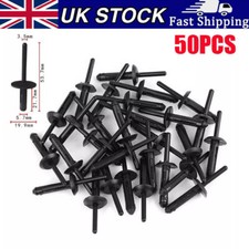 50x Clips For BMW Black Plastic Pop Blind Rivet 6mm Bumper Wheel Arch Skirt UK