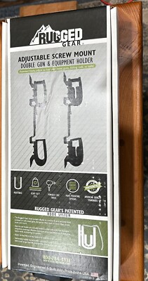 Rugged Gear Screw Mount Double Gun and Equipment Holder Black 10065