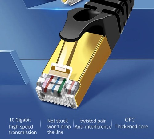 0.5m-20m Cat 8 Ethernet Cable Round/Flat Network Cable 40Gbps RJ45 Connector Lot - Picture 7 of 20