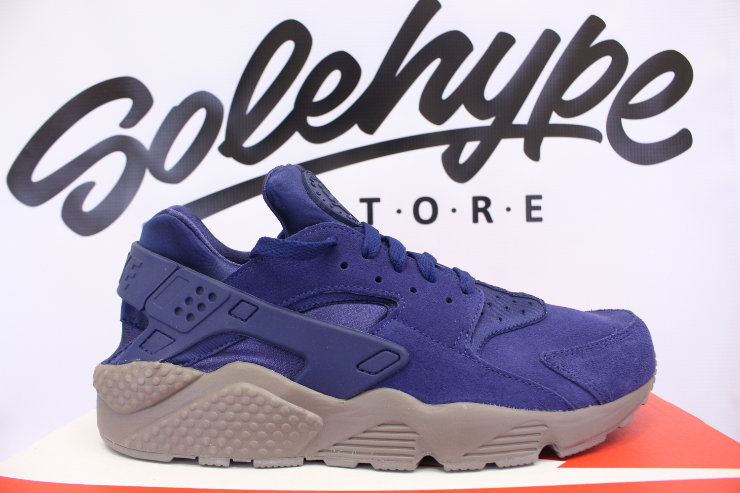 NIKE AIR HUARACHE RUN SE DARK BINARY BLUE SUEDE 852628 400 SZ 9.5 NIKE AIR HUARACHE RUN SE DARK BINARY BLUE SUEDE 852628 400 SZ 9.5