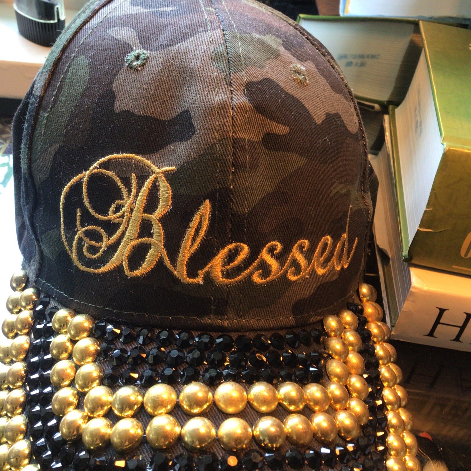 Blessed Embroidered Flat Visor Snapback Hat Super… - image 2