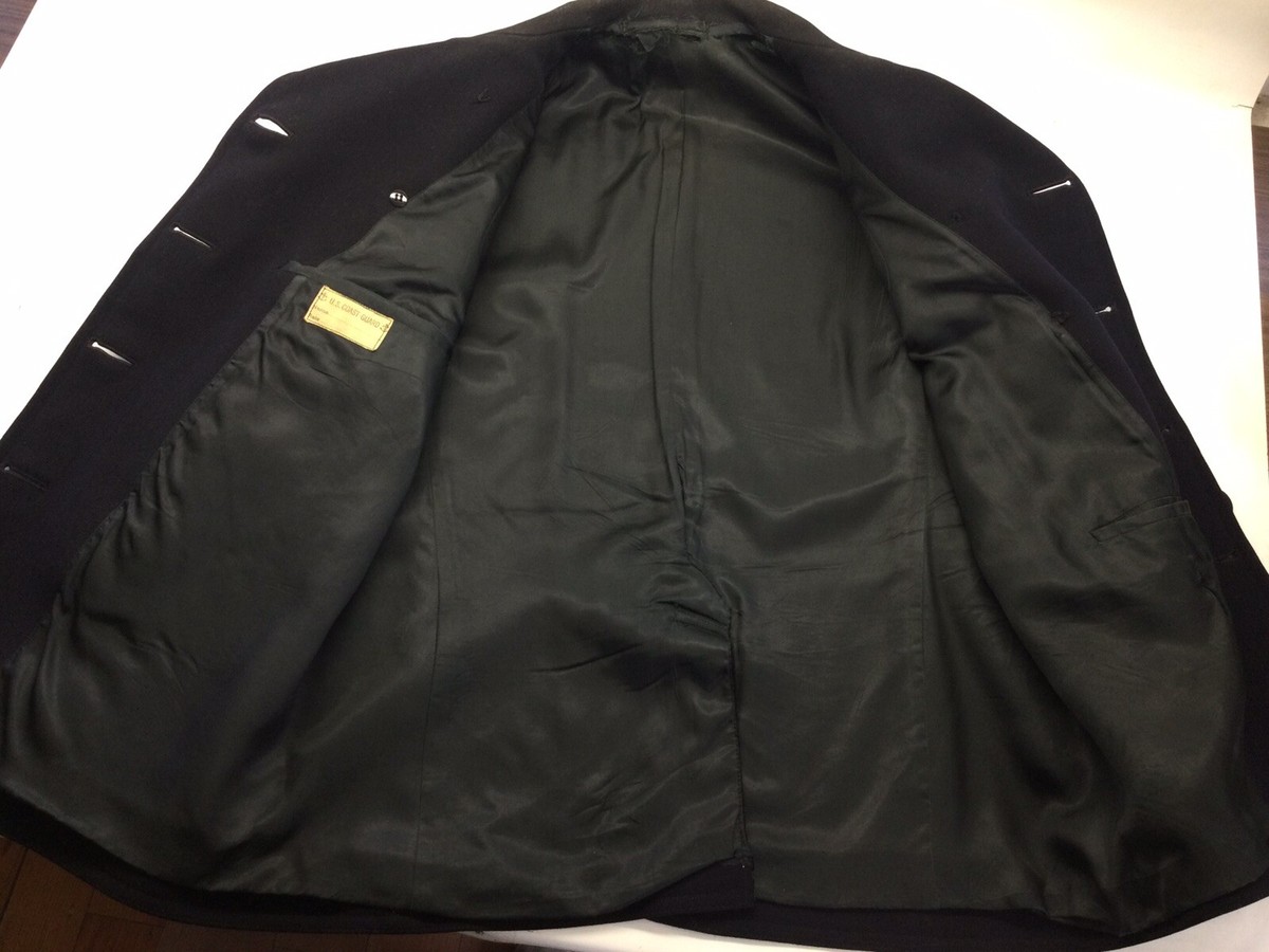 30s〜40s US COAST GUARD 10 BUTTON P COAT 40s US COAST GUARD USCG 10 BUTTON P-COAT with STENCIL - RICUR