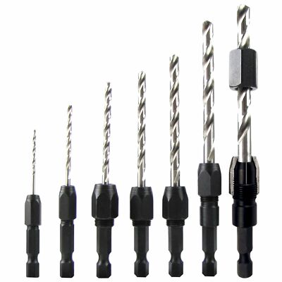 Snappy Tools 40020 7-Piece Drill Bit Adapter Set, Use on Metal, Wood or Plastic,