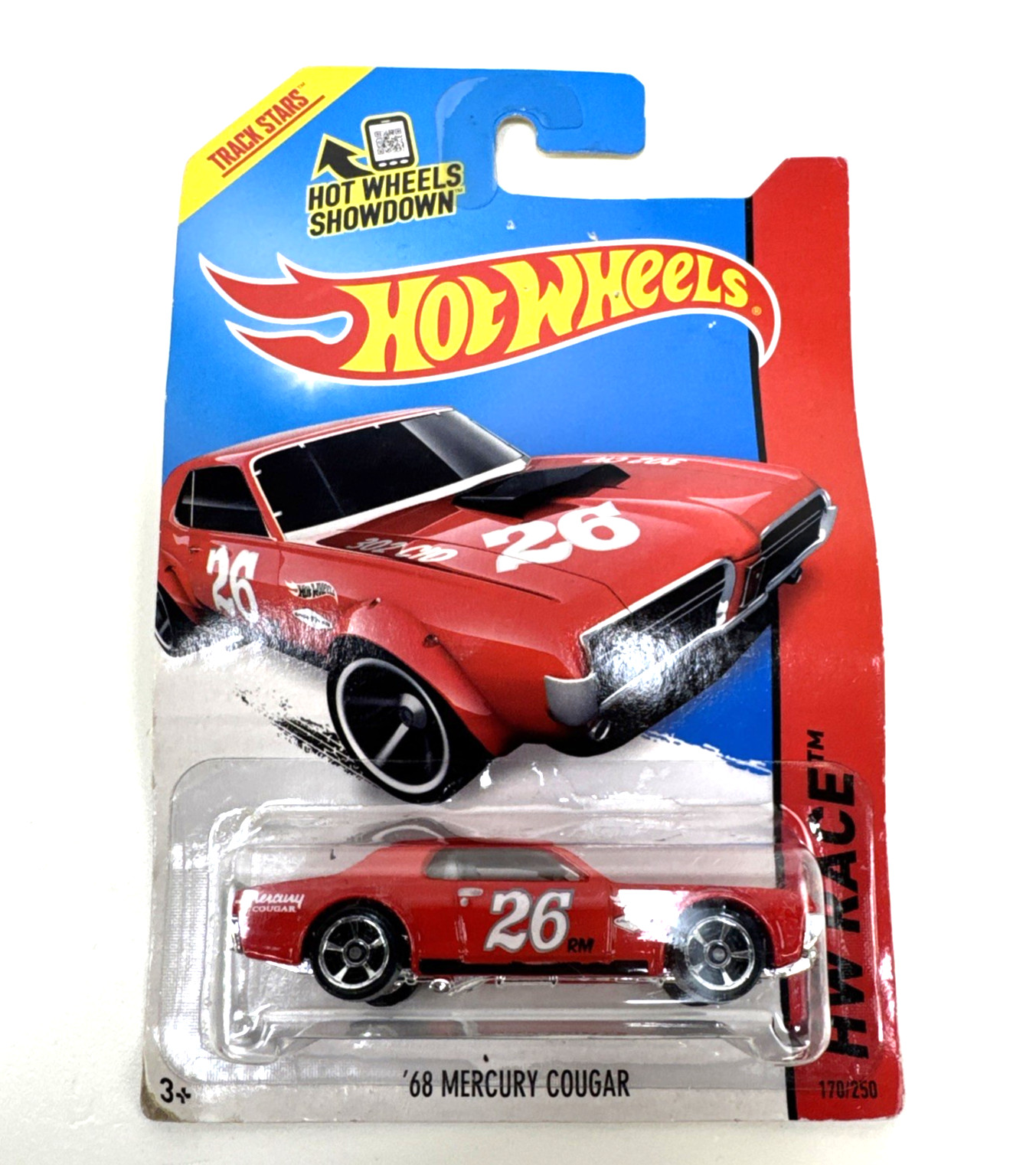 Hot Wheels Red 2014 #170 1968 68 Mercury Cougar  (PACKAGE DAMAGE)