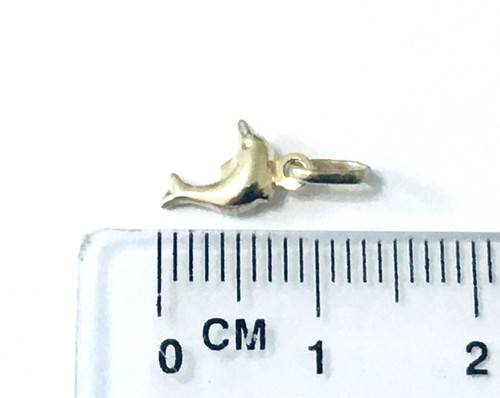 Small Genuine 9ct 375 Yellow Gold 10mm X 6mm Dolphin Charm Pendant Only - 第 4/5 張圖片