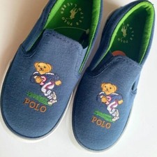 Polo Ralph Lauren Boys' Toddler Bal Harbour II Bear Slip-on Blue Shoes Sz 5