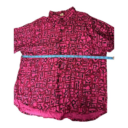 Camisa Bali Batik Collection cuello abotonado fushia para hombre talla: M/L - Imagen 8 de 8