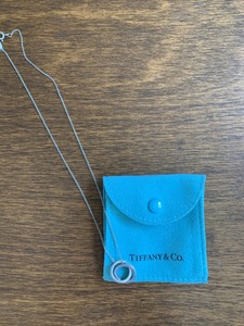 Tiffany & Co. 1837 Interlocking Circles Sterling Silver Necklace W/ Pouch