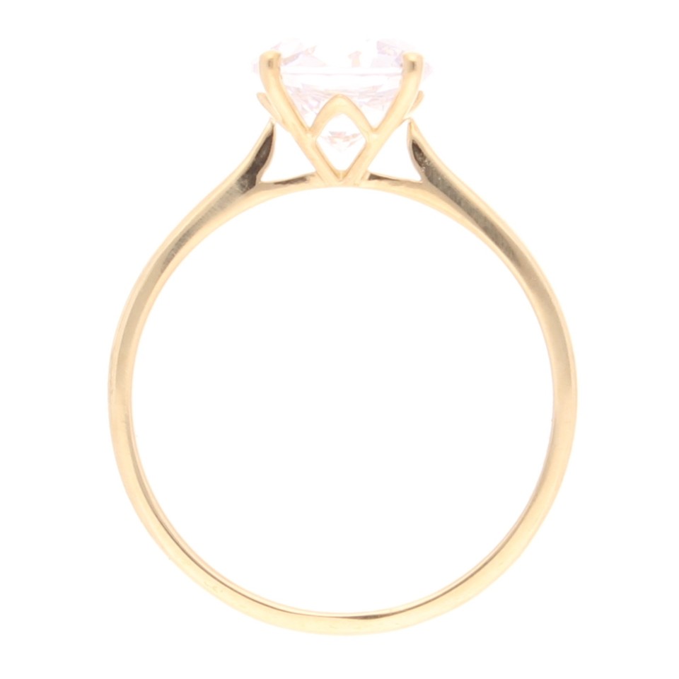 9Carat Yellow Gold Simulated Diamond Solitaire Ring (Size Q)8mm Head eBay