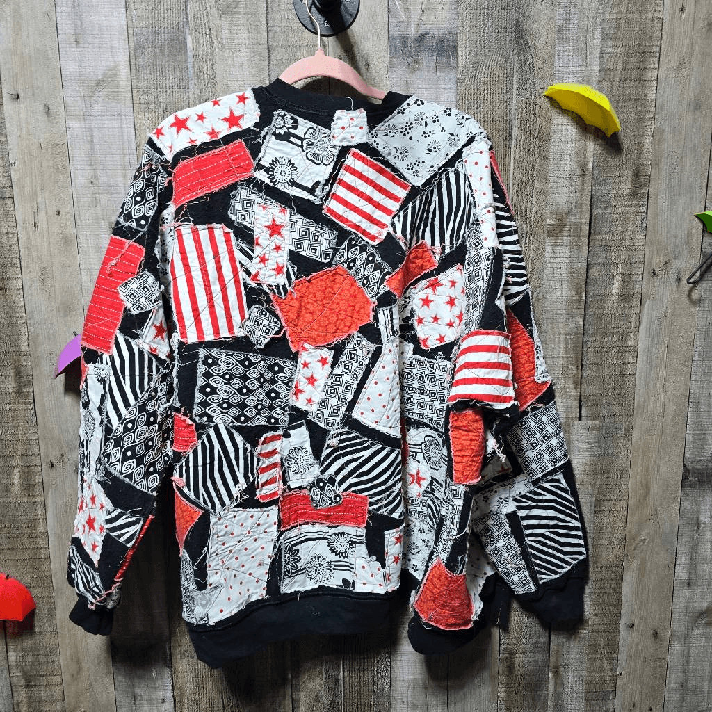Handmade Patchwork Custom Graphic Contrast Jacket… - image 2
