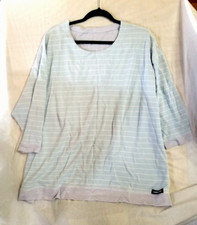 REVERSABLE Lands End Plus Size XXL SUPER SOFT Top Blue / Purple Stripes
