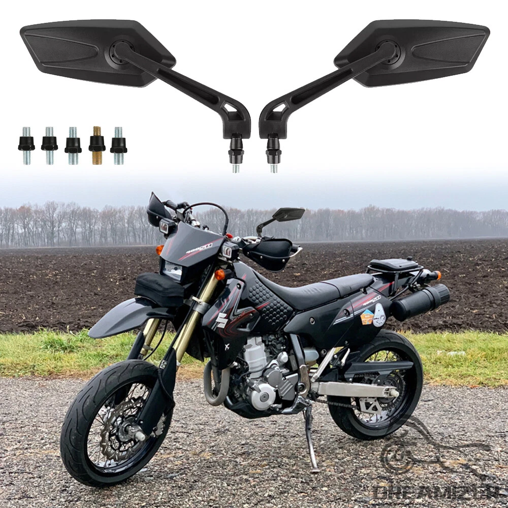 Motorcycle 8/10mm Rearview Side Mirrors For Suzuki DRZ400 DRZ400S DRZ400SM DR350