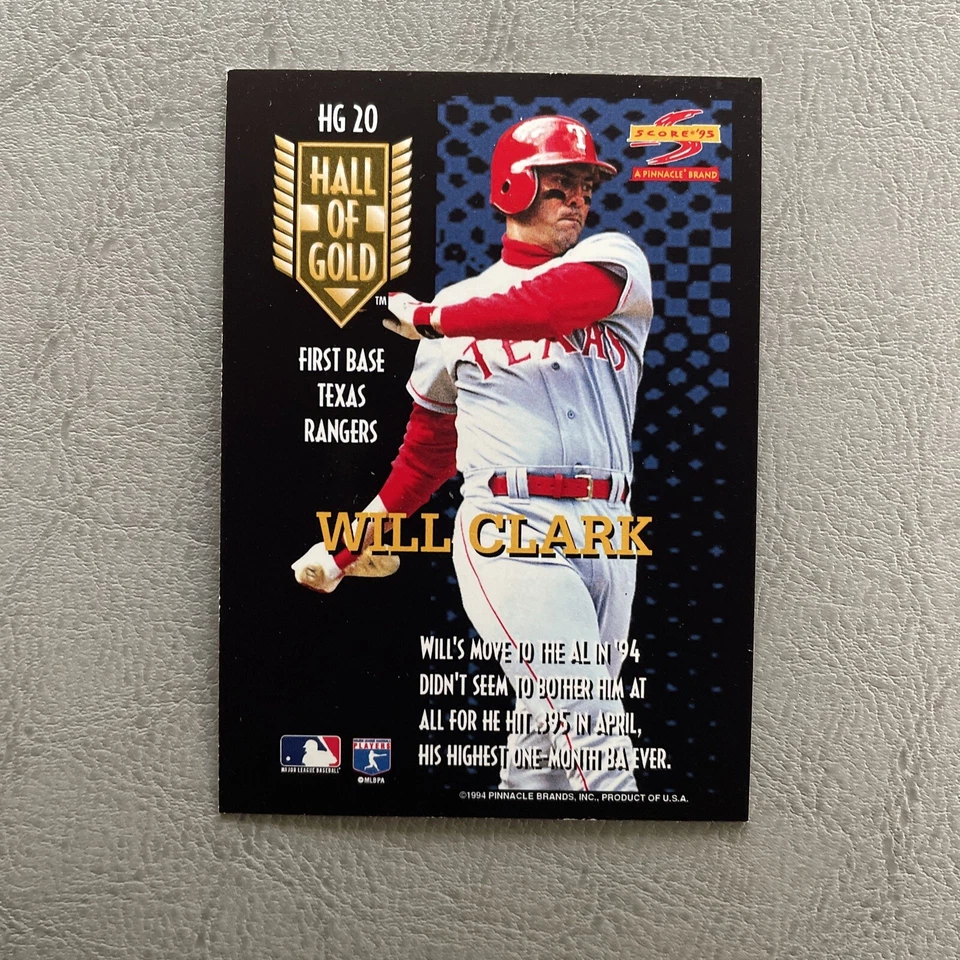1994 Score Hall of Gold Will Clark HG20 Nr. Mt-Mt. Ungraded. Pre-owned.  - Image 2 of 2