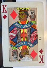 Vintage 1970s Schlitz Beer Malt Liquor Hard Plastic Sign King Of Diamonds