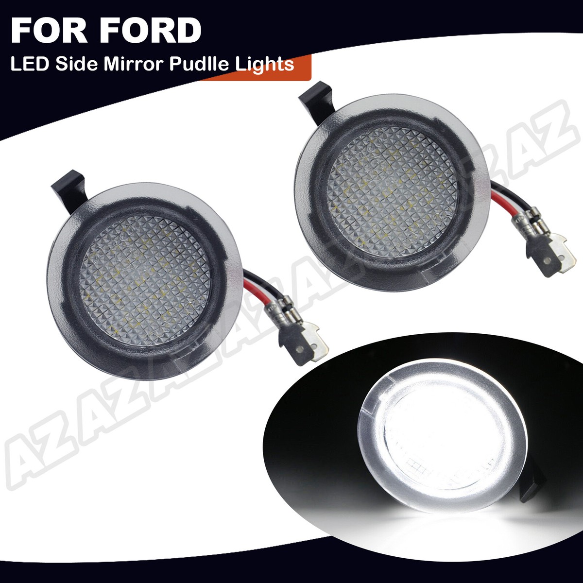 2X For Ford Led Under Mirror Puddle Light F-150 Edge Explorer Mondeo Taurus S-Ma