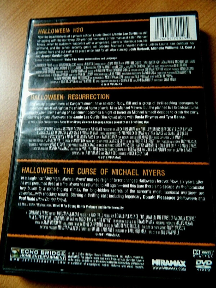 The Halloween Collection 3 Film Set Halloween H2O | eBay