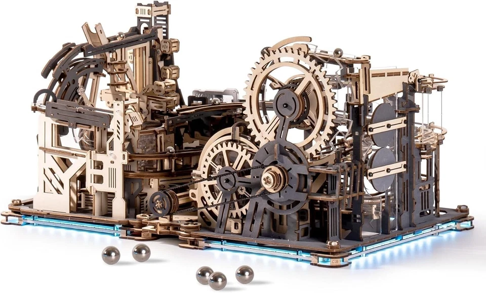 ROKR 3D Puzzle Wood Spaceport Marble Night City with Linkage Model Gift Adults - Image 2 of 4