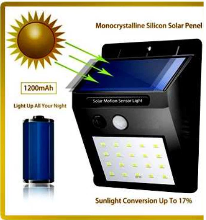 Solar sensor sale wall light battery
