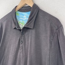 TOMMY BAHAMA Shirt Mens L Golf Polo Short Sleeve Pima Cotton Jersey Gray