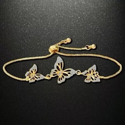 3.00Ct Round Cut Lab Created Diamond Bolo Bracelet 14K Two Tone Gold Plated  7''