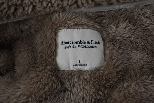 Abercrombie & Fitch Womens Brown Full Zip Fuzzy Fleece Jacket Size L - Picture 3 of 5
