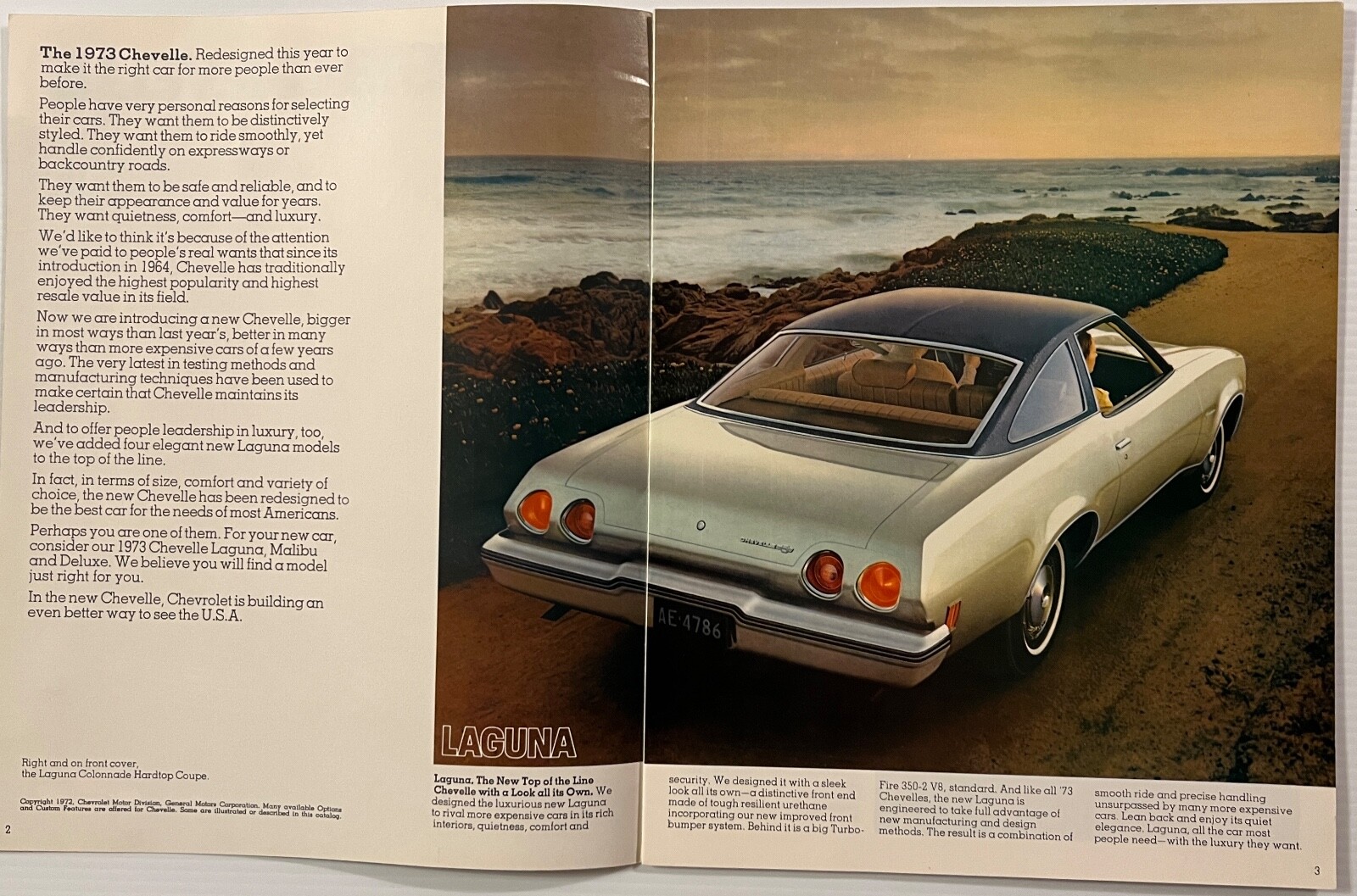 Original! 1973 Chevrolet Chevelle Sales Brochure!   Laguna-SS-Malibu