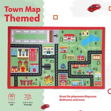 Educational Town Map Kids Soft Rugs Baby Crawling Play Mats Bedroom Floor Carpet