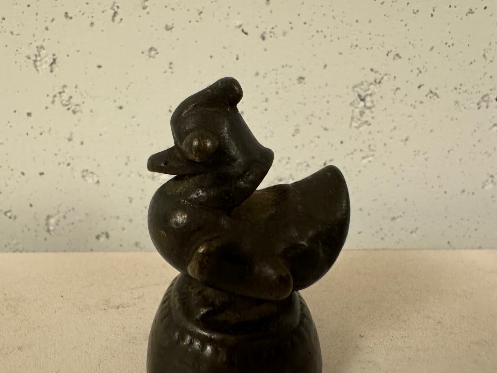 Antique Burmese Bronze Duck Form Opium Weight 318 grams