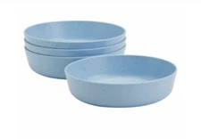 new Smart Planet Lacey Periwinkle Recycled 4-Piece Dinner Bowls Set