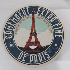 Camembert Extra Fine De Paris New Porcelain Cheese Markers  & Knife Set 5pc