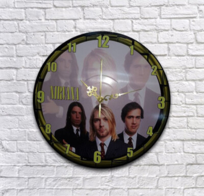 NIRVANA - Wall Clock - size: 30 cm in diameter - Stamped Vinyl - Argentina