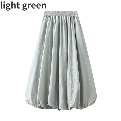Women Puffy Skirt Elastic Waist Lantern Half Dress A-line Midi Loose Casual Cute - Picture 19 of 20