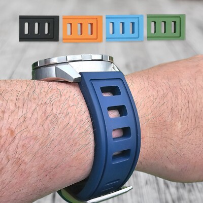 FKM Rubber Premium Thick Divers Watch Strap Band ISO Quick Release 20mm 22mm UK