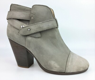 Rag & Bone Women's Harrow Gray Nubuck Ankle Heeled Boots sz: 37 US 7