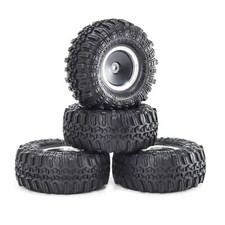 4pcs 1.0'' Aluminum Wheel Rims Tires For 1/18 1/24 RC Crawler Car TRX4M SCX24