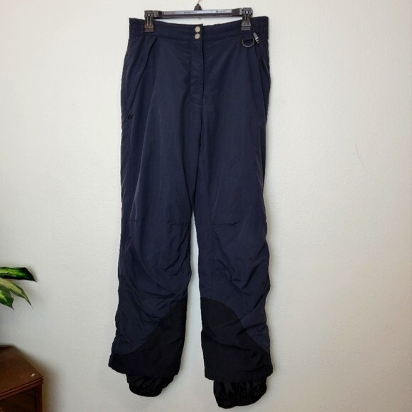 L.L Bean Womens Sz Small Black Insulated Snow Ski Pants With Gaiters Zip Pockets