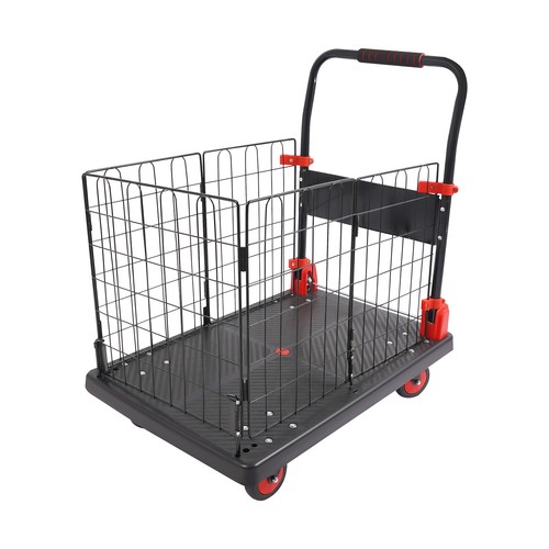 Carrello carrello carrello manuale carrello spesa resistente con gabbia rimovibile 300 kg/660 libbre - Foto 14 di 16