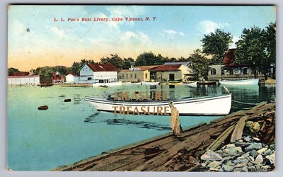 C.1910 CAPE VINCENT, NY, PEO'S BOAT LIVERY BUILDERS BOBBY, WOODRUFF Postcard P49