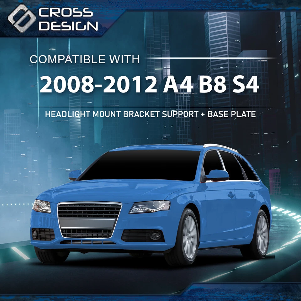 Kit de placa base de soporte de montaje de faros apto para AUDI A4 B8 2008-12 S4 Foto 2 de 4