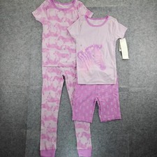 Carter's Girls 4-Piece Zebra 100 Snug Fit Cotton PJs NWT Size 7 Purple Pink
