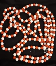 Christmas Beads Red   Peppermint Wooden Garland Stringer 12' Excellent Condition