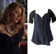 Blusa Vena Cava Serena Van Woodsen Top Chisme Niña Azul Blake Animada Talla 4
