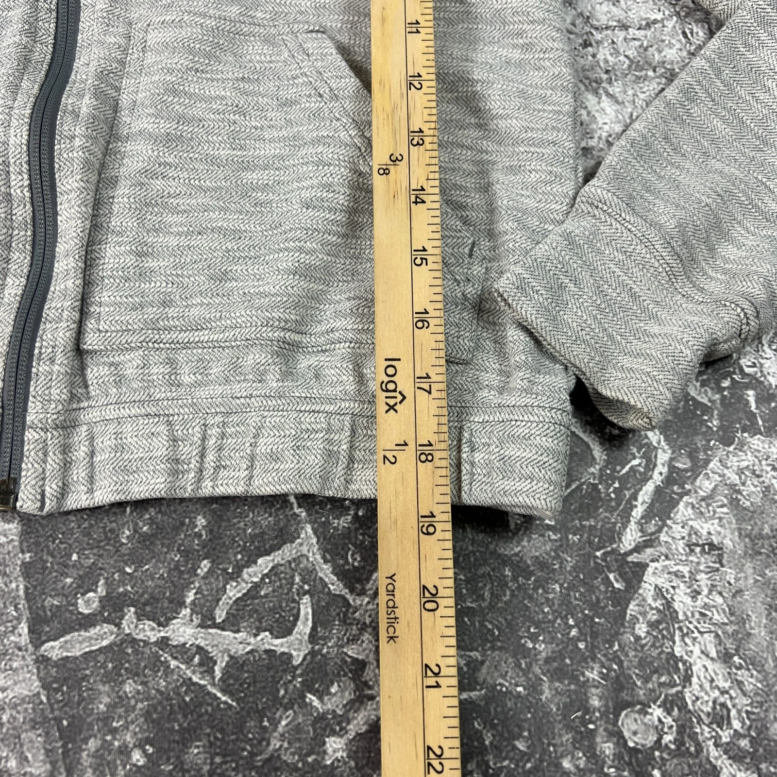 prana herringbone cropped stretch unity hoodie