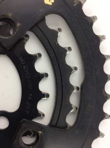 SUGINO CYCLOID CHAINRINGS - STEEL BIOPACE 48/38/28 110/74 BCD - MUDDY FOX - Picture 2 of 8