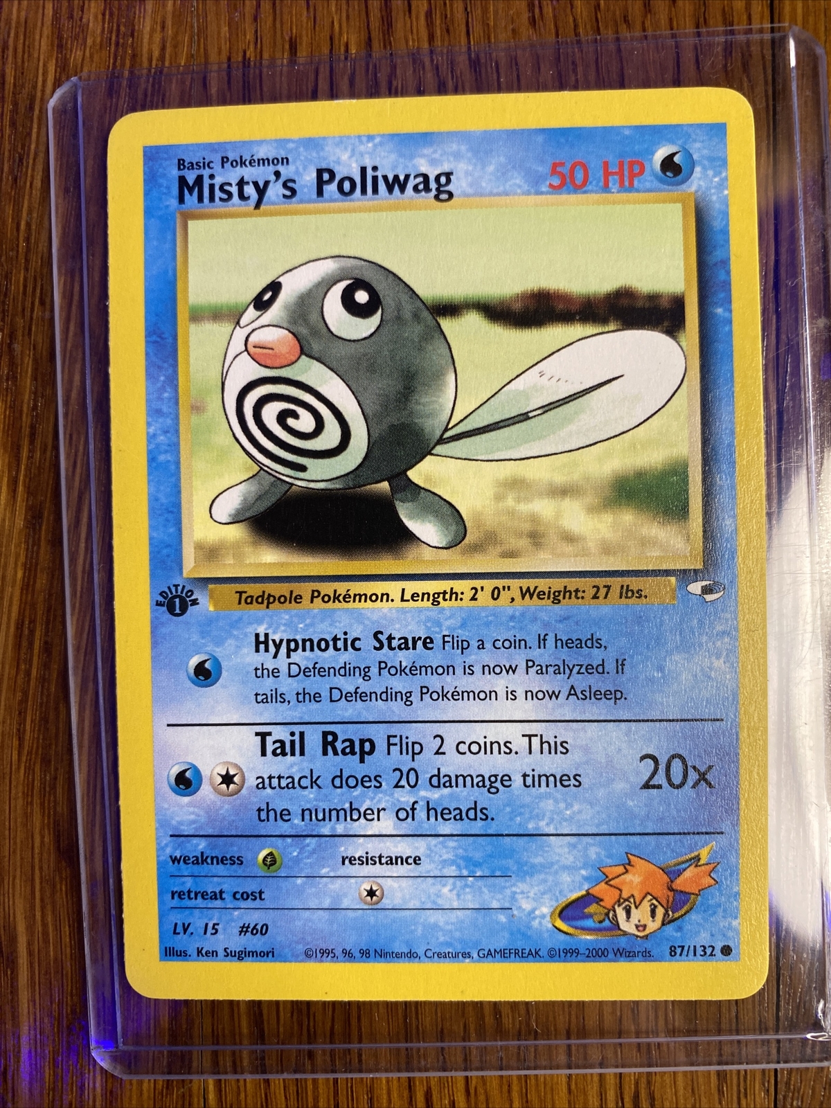 Pokemon TCG Misty's Poliwag 87/132 1st Edition Gym Heroes NM Near Mint WOTC