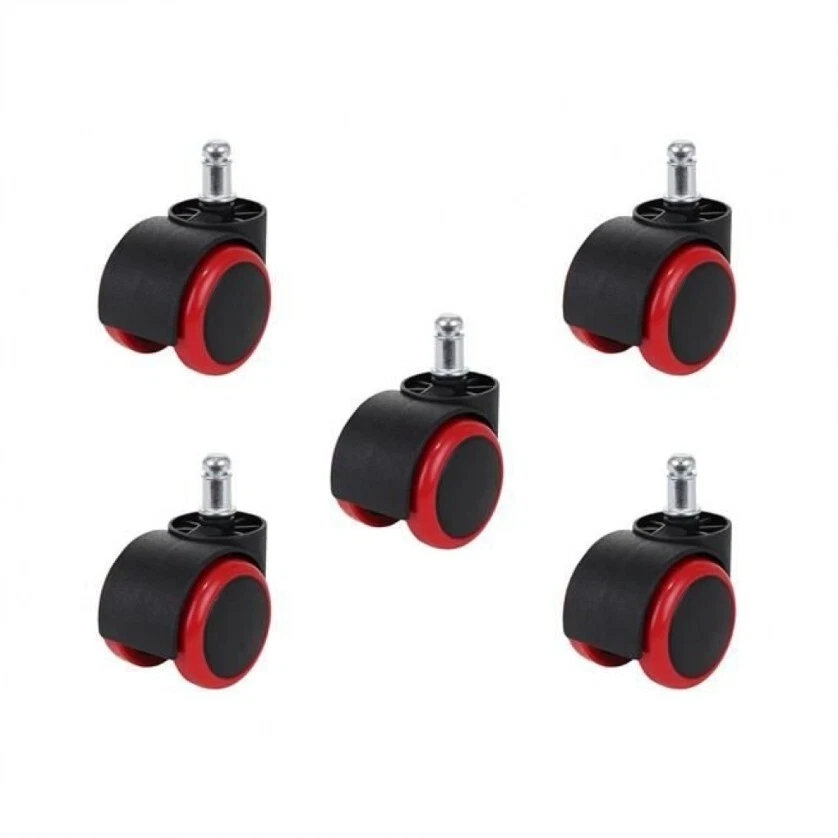 SET 5 RUOTE PER SEDIA DA UFFICIO ROTELLE NERE KIT